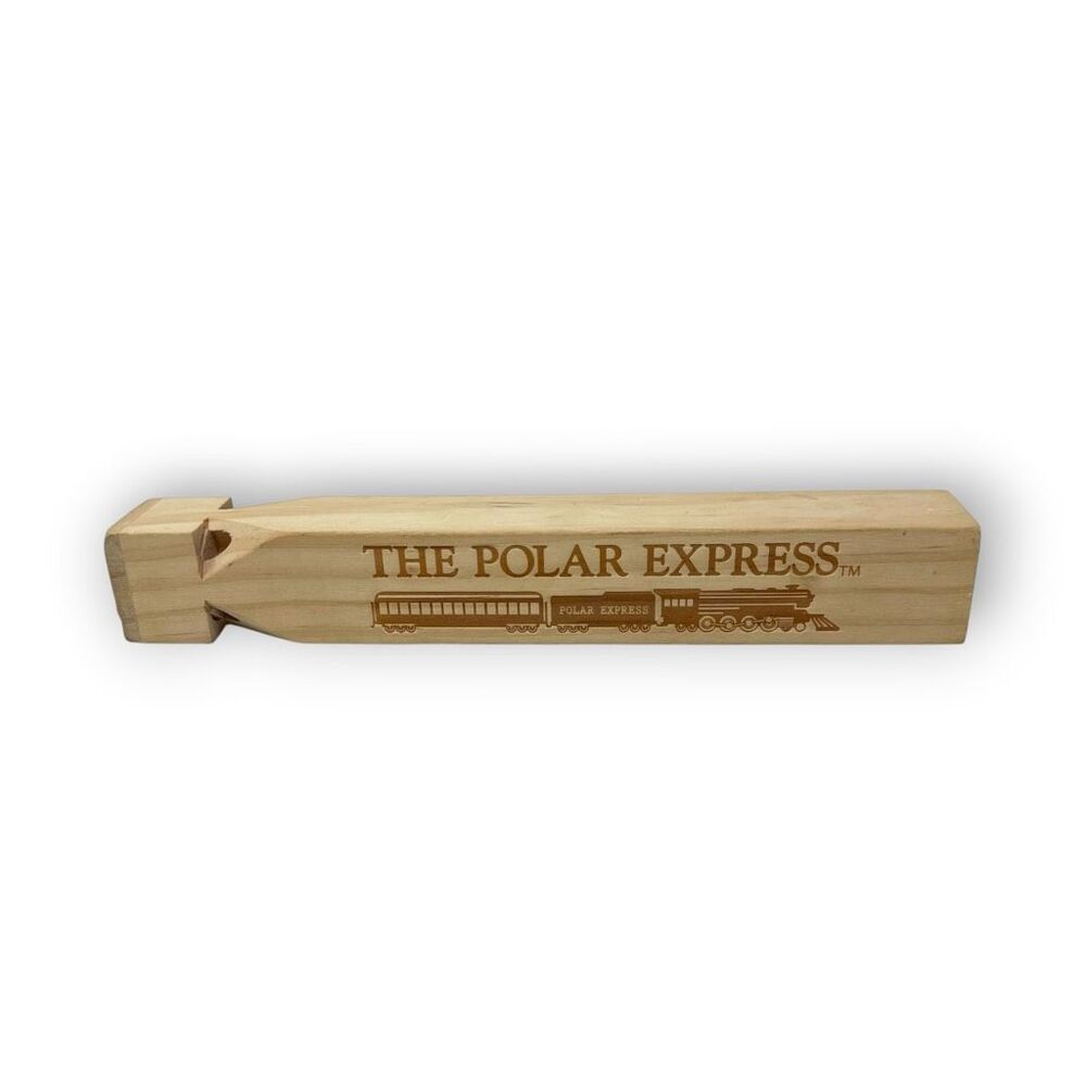 The Polar Express Wood Wooden Train Whistle 8.5” Warner Bros.